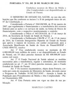 Read more about the article Ministério da Saúde publica portaria que libera repasse financeiro para Bom Jesus